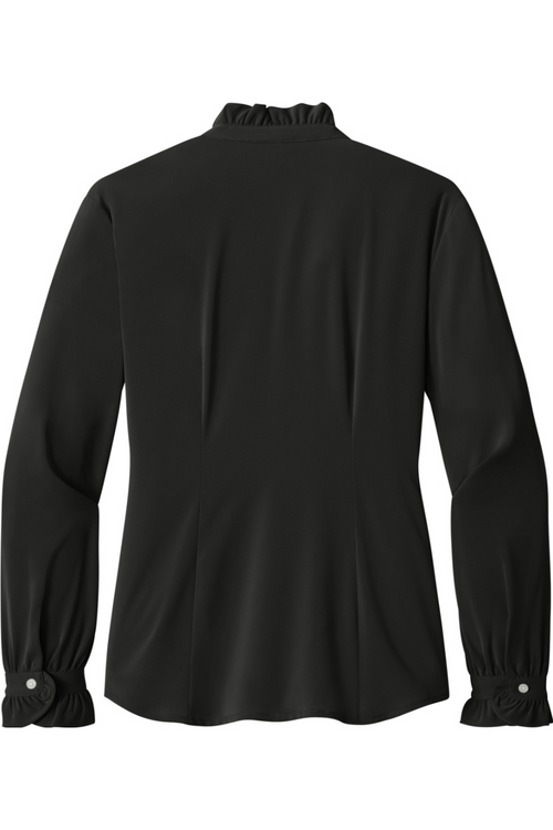 Brooks Brothers Women's Long Sleeve Ruffle Collar Blouse